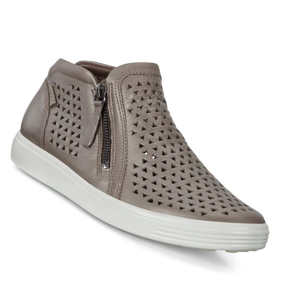 Women's Ecco Soft 7 Mid-cut Sneakers Grey | USA 236AHK